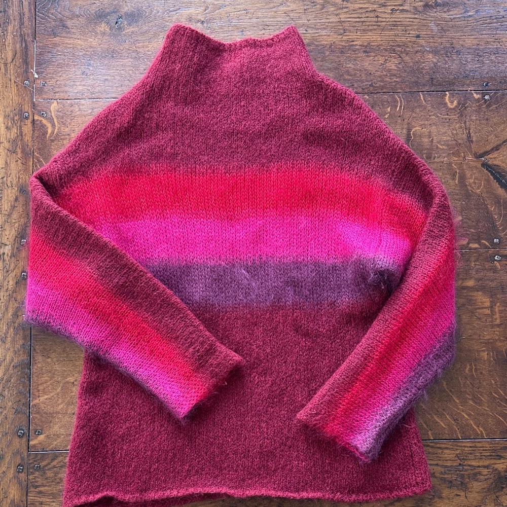 rag and bone pink and red mohair sweater
